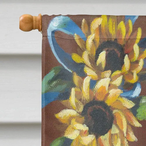 Miniatura 546 de Caroline's Treasures PPP3090GF - Bandera decorativa para jardín de bulldog inglés y otoño, para exteriores, patio, flores, tamaño de jardín