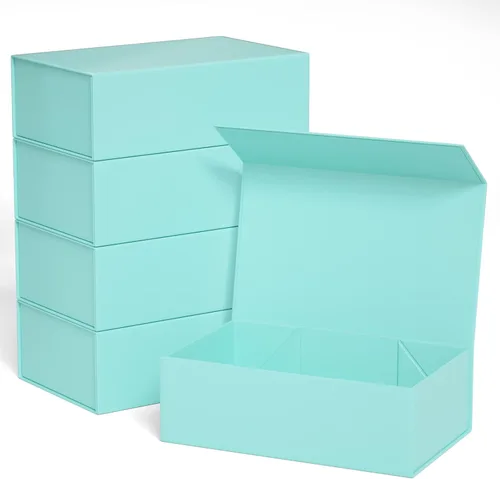 Miniatura 8 de Caja de regalo rosa de 10" x 6" x 3" con tapa de cierre magnético, caja de regalo para regalos, cajas de regalo de dama de honor, caja bonita, caja
