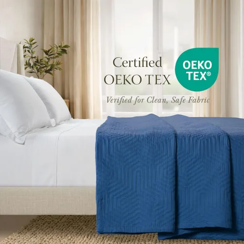 Miniatura 5 de Threadmill Mantas de algodón de lujo para cama tamaño King Acogedora manta 100% algodón tamaño King para todas las estaciones Colcha Aster suave