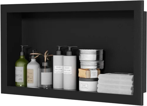 Nicho de ducha de acero inoxidable de 12 x 24 pulgadas, estantes individuales impermeables, organizador de baño sin azulejos, estante de pared