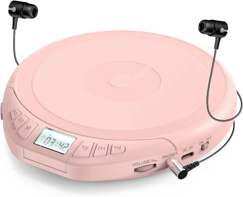 Miniatura 10 de Reproductor de CD Gueray: reproductor de CD portátil Dsicman: con auriculares para el coche con protección contra saltos y a prueba de golpes