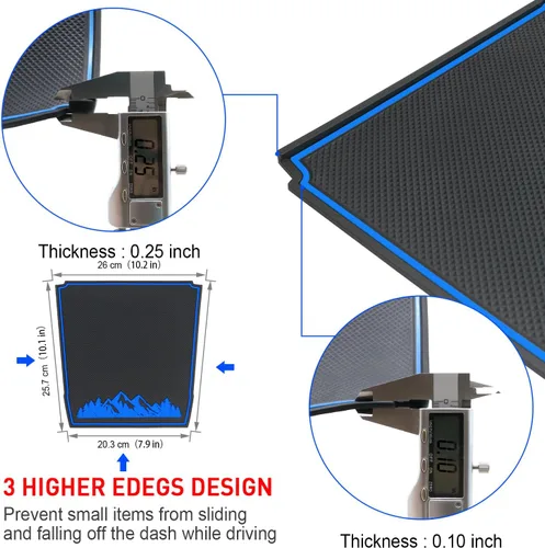 Miniatura 5 de Alfombrillas de tablero para Subaru Crosstrek Accesorios 2023-2018, Forester 2019-2024, Impreza 2018-2023, forro interior antideslizante (azul)