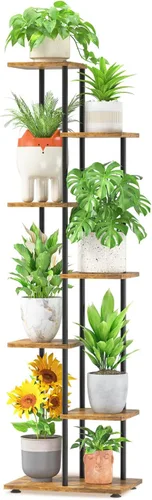 Miniatura 14 de LASZOLA Soporte Negro de Madera de 5 Niveles para Plantas de Interior para Macetas Más Grandes de Servicio Pesado, Estantes Verticales Resistentes