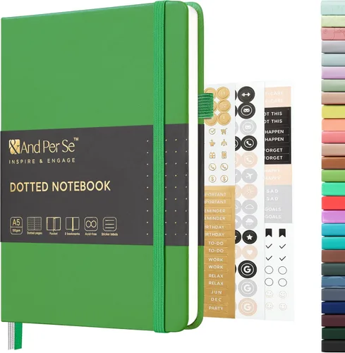 Miniatura 27 de &And Per Se - Cuaderno en blanco, 160 páginas, 5.7 x 8 pulgadas, cuaderno de rayas estrechas con papel grueso para escribir, cuaderno de tapa dura