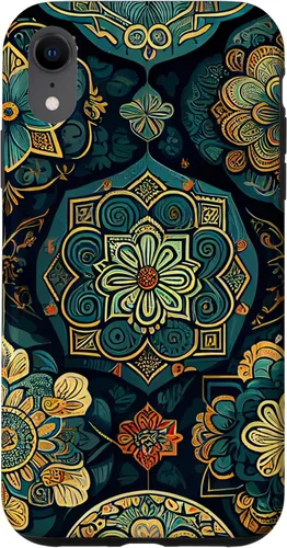 Miniatura 8 de iPhone 11 - Funda bohemia vintage marroquí con patrón retro floral bohemio
