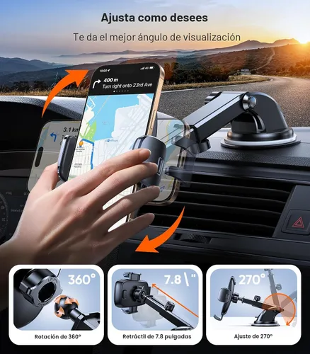 Miniatura 5 de TORRAS [Ultraduradero] Soporte universal para teléfono celular para automóvil, soporte universal para teléfono de automóvil, ventilación