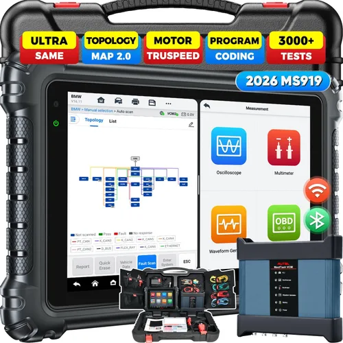 Autel Escáner inteligente MaxiSys MS919, 2026 Igual que MSUltra Up de Ultra Lite MS909, Motor TruSpeed, Topología 2.0, ECU Pr0gram C0ding como Ultra