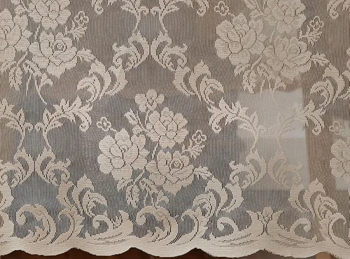 Miniatura 4 de Warm Home Designs Cortina de Ducha de Encaje de Lino con Cenefa Adjunta y Borlas Elegantes. 72 x 84 pulgadas Extra Larga para Baño. Cortina de Ducha
