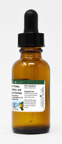 Miniatura 2 de Terravita Cardo Marítimo, Diente de León y Verbena Fórmula Extracto Líquido de Glicerita (1:5) - Sabor a Vainilla (1 oz, ZIN: 523748)