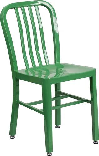 Miniatura 12 de Flash Furniture Silla de metal rojo de grado comercial para interiores y exteriores