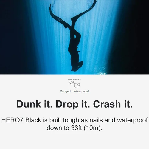 Miniatura 3 de GoPro HERO7 Black - Embalaje de comercio electrónico - Cámara de acción digital impermeable con pantalla táctil 4K HD Video 12MP Fotos Negro