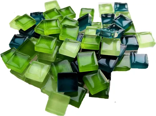 100 Piezas de Azulejos de Mosaico a Granel de Colores Surtidos, Azulejos de Vidrio Opaco para Manualidades de Mosaico DIY, Adornos para el Hogar