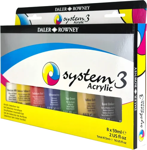 Miniatura 13 de Daler Rowney System3 - Juego de pintura acrílica de 10 tubos para adultos, suministros de pintura acrílica para artistas y estudiantes, pinturas