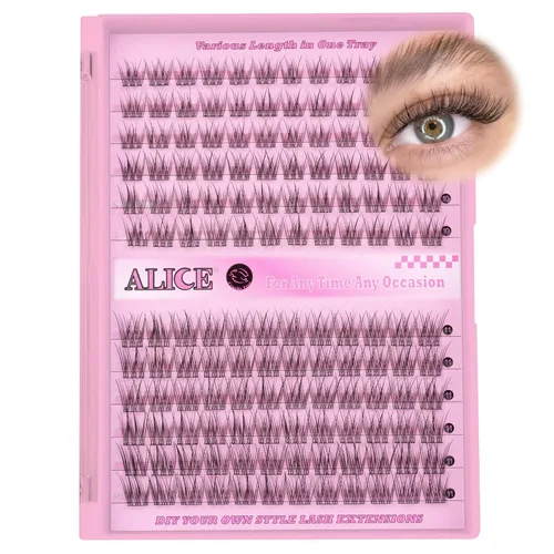 Miniatura 26 de Kit de extensión de pestañas DIY racimos de pestañas D-Curly voluminosos, pestañas individuales, kit de extensión de pestañas con herramienta