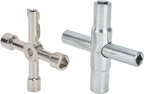 Miniatura 7 de Health Gear - Llave de 4 vías, 2 llaves de agua de 4 vías, llave multifuncional portátil, herramienta de llave para grifos de válvulas, radiadores