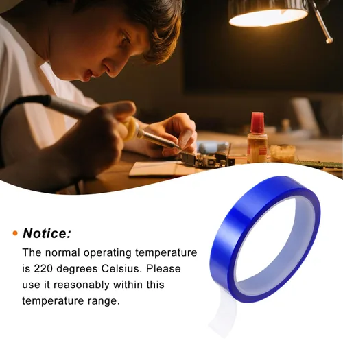 Miniatura 4 de HARFINGTON 4 rollos de cinta de calor de alta temperatura resistente al calor 0.709 in x 108.3 ft (108 pies) cinta de transferencia térmica de Azul