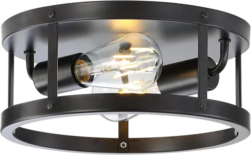Miniatura 9 de Lámpara de techo con 2 luces de níquel cepillado semiempotradas, 11 pulgadas, moderna, para interiores, cocina, interiores, interiores, cocina