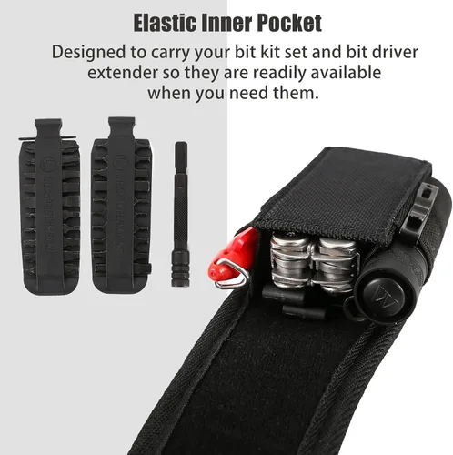 Miniatura 4 de Funda multiherramienta, bolsa EDC, funda multiherramienta para cinturón, organizador de cinturón EDC para bolígrafo, linterna/cuchillo plegable