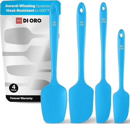 Miniatura 12 de DI ORO Juego de espátulas de silicona – Espátulas de cocina de goma para hornear, cocinar y mezclar – Resistente al calor a 600 °F y libre de BPA
