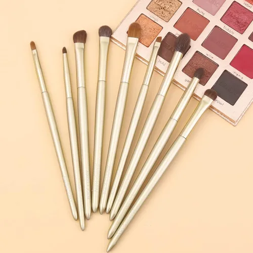 Miniatura 9 de ENZO KEN Juego de brochas de sombra de ojos de pelo natural de cabra profesional, juego de brochas de mezcla de sombra de ojos con estuche, pinceles