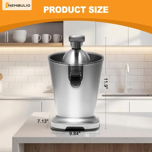 Miniatura 3 de NEWBULIG Exprimidor eléctrico de cítricos, exprimidor automático de naranja con mango de agarre suave, máquinas extractoras de jugo de naranja