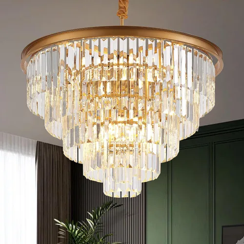 Miniatura 15 de Candelabro de cristal negro de 23 pulgadas, 8 luces, moderno colgante de cristal, lámpara de techo, 2 anillos, candelabros de lujo, para comedor, 2