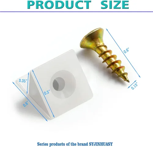 Miniatura 2 de SYJINHUASY - 50 paquetes de cuñas reparadoras para cajones de fijación de cajones caídos, baúl de muebles, cajón de 90 grados, soporte de código