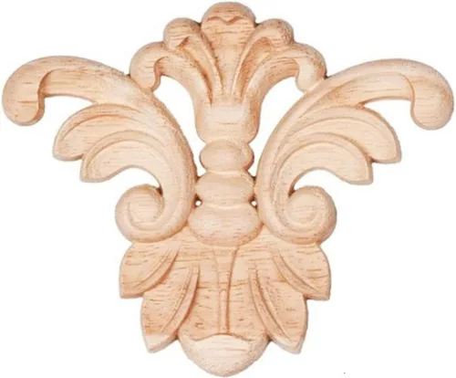 Miniatura 37 de Apliques de madera - Onlays tallados a mano (sin pintar) para puerta, pared, gabinete, chimenea y armario