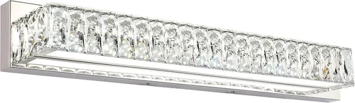 Miniatura 9 de Luces de tocador de cristal para baño, barra de luz LED de 18 W, accesorios de iluminación cromados modernos sobre espejo para baño de 22.8 pulgadas