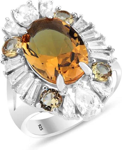 Anillo de mujer de plata de piedra zultanita 925K - Exquisitas joyas de piedras preciosas para la venta - Anillo de plata sultanita - Diásporo turco