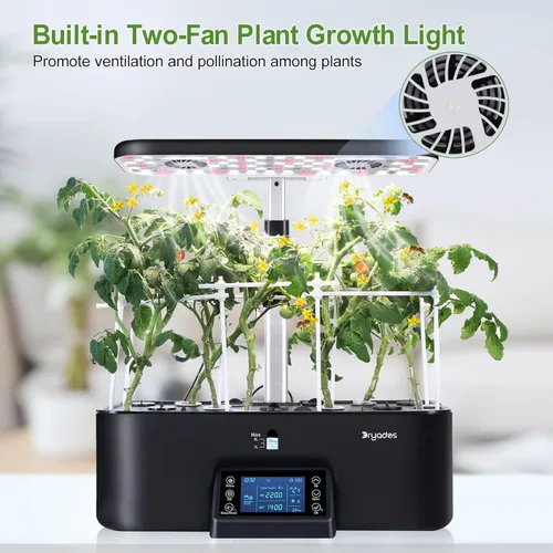 Miniatura 3 de Sistema de cultivo hidropónico de 17 cápsulas con ventiladores duales de 24 W de espectro completo de luz de cultivo y panel de control inteligente