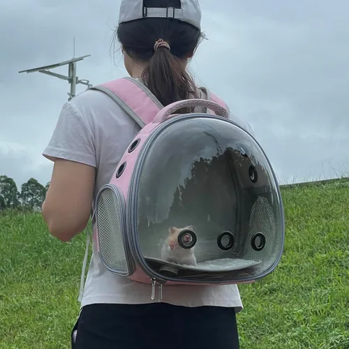 Miniatura 5 de Mochila Portátil de Viaje para Mascotas Transportadora Bolsa para Hámster Conejillo de Indias Pájaro Perro Pequeño Gato Tortuga Transportadora Jaula