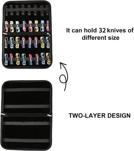Miniatura 4 de Estuche para cuchillos QEES, estuche expositor para cuchillos de bolsillo con 32 ranuras, organizador de cuchillos con soporte plegable, caja
