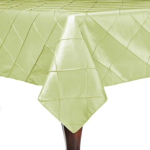 Miniatura 36 de Ultimate Textile Mantel rectangular bordado de tafetán Pintuck de 60 x 90 pulgadas, color verde ácido
