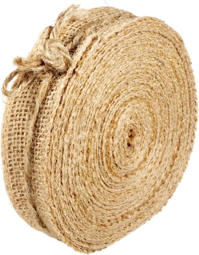 Miniatura 6 de Cinta de arpillera de 1 pulgada x 10 yardas, cinta de yute natural para decoración de verano, envoltura de regalos, lazos rústicos, cestas