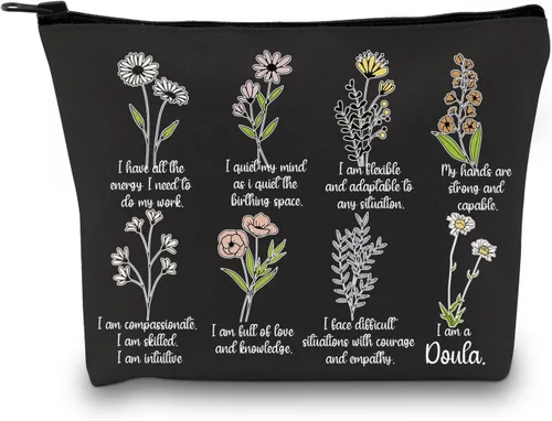 Miniatura 8 de GJTIM Doula - Bolsa con cremallera intuitiva para trabajadores de parto, regalo de agradecimiento Doula I Am A Doula Bolsa de maquillaje
