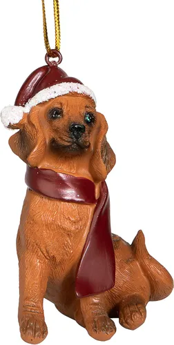 Miniatura 19 de Design Toscano - Figura de perro para decoración navideña. Golden Retriever