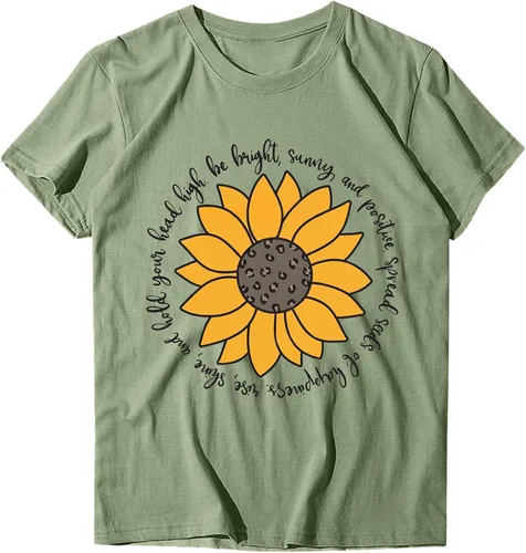 Miniatura 4 de Short Sleeve Tops,Women's T Shirts Short Sleeve Cute Graphic Summer Loose Tees Crewneck Casual Tops Funny Shirts