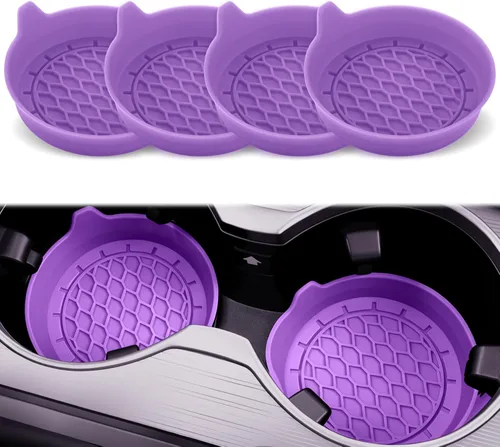 Miniatura 6 de SINGARO - Posavasos para tazas de automóvil, inserto de portavasos de silicona, portavasos universales antideslizantes, accesorios