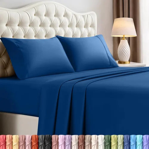 Miniatura 40 de Juego de sábanas King de Utopia Bedding – Juego de 4 sábanas para cama King, microfibra suave y transpirable, incluye 1 sábana bajera, 1 sábana Beige