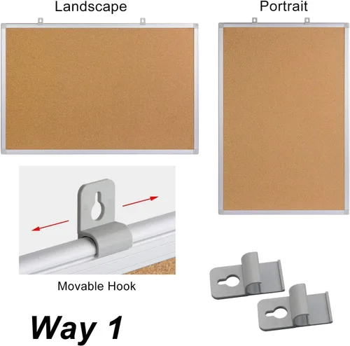Miniatura 6 de Paquete de 2 tableros de anuncios de corcho de 20 x 30 pulgadas, tablero de corcho con marco de aluminio plateado, tablero de oficina para corcho