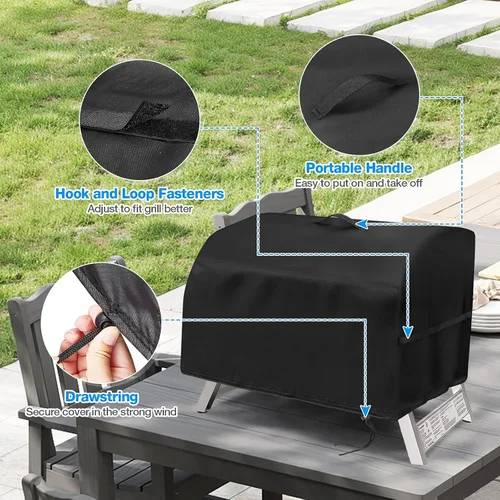Miniatura 3 de Cubierta de Parrilla para Parrilla Hibachi, Cubierta de Parrilla de Mesa Pequeña Impermeable para Exteriores de Servicio Pesado, Cubierta
