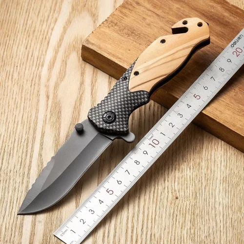 Miniatura 2 de Cuchillo plegable de bolsillo de 8.3 pulgadas con rompecristales, cortador de cinturón de seguridad y clip de bolsillo, cuchillo EDC con mango