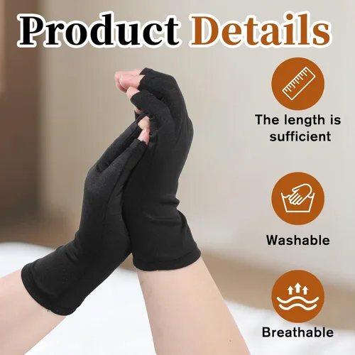 Miniatura 5 de 2 pares de guantes UV para uñas hidratantes con protección UV sin dedos, guantes para cuidado de uñas e hidratación de manos para lámpara de uñas