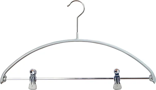 Miniatura 9 de Mawa by Reston Lloyd Percha de ropa de metal antideslizante europeo, soporte de hombro suave y clips ajustables para pantalones, 1 pieza, negro