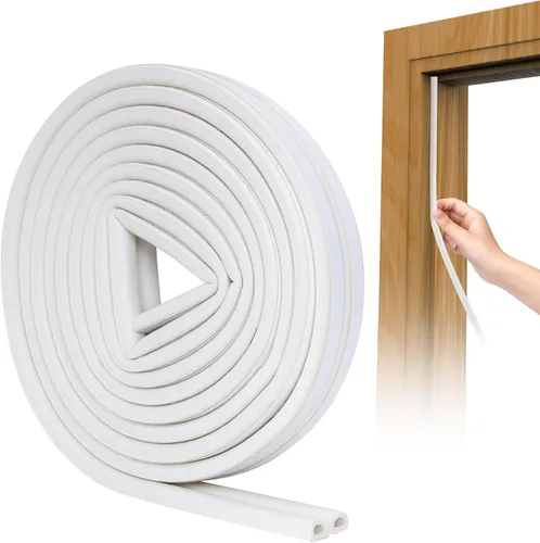 Miniatura 13 de Burletes de Silicona Tira de Sellado para Puertas y Ventanas, 39 pies Tira de Sellado de Ventana Autoadhesiva Impermeable por SUNMON (Blanco)