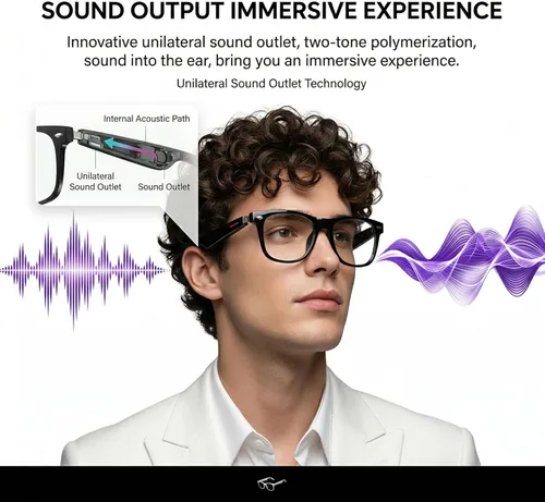 Miniatura 2 de Lentes de traducción inteligente AI, traductor de voz en 164 idiomas, gafas Bluetooth de oreja abierta con altavoces, lentes fotocrómicas, batería