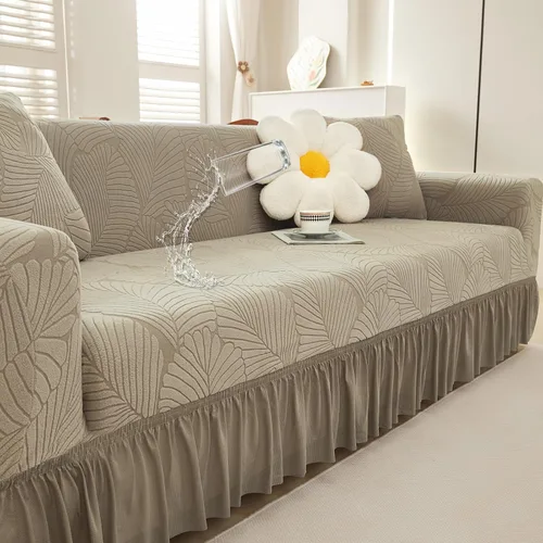 Miniatura 9 de WONGS BEDDING Funda de terciopelo elástico para sofá, funda acolchada con falda, apta para mascotas, duradera, lavable, elástica, de fácil ajuste