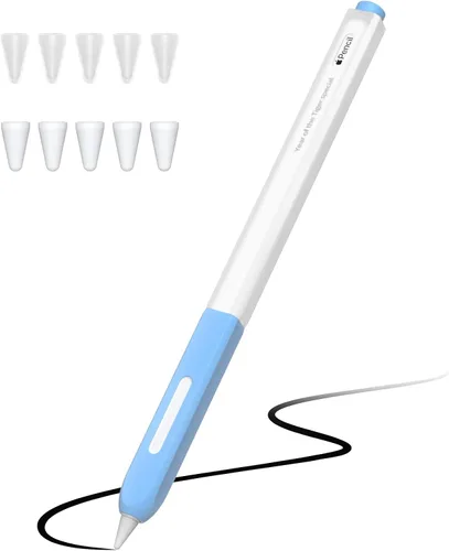 Miniatura 9 de Funda compatible con Apple Pencil Pro / Apple Pencil de 2ª generación, silicona translúcida duotone, [con 10 puntas de silicona] (negro)