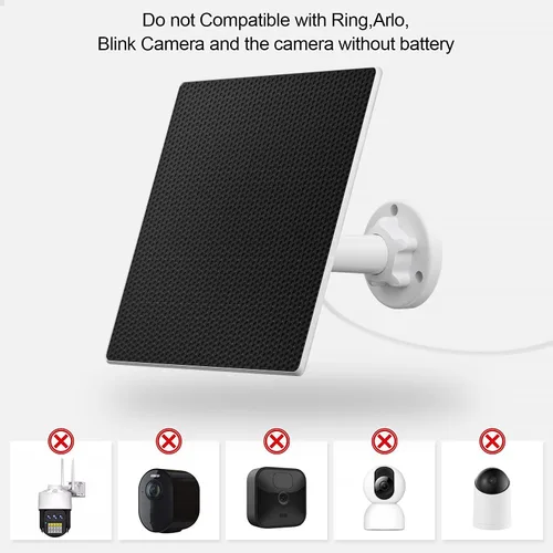 Miniatura 6 de Cargador de panel solar para cámara de seguridad al aire libre, paneles solares de 5 W con adaptador micro USB y USB C para cámara de batería